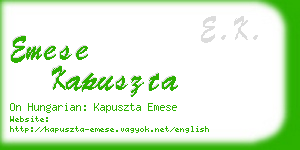 emese kapuszta business card